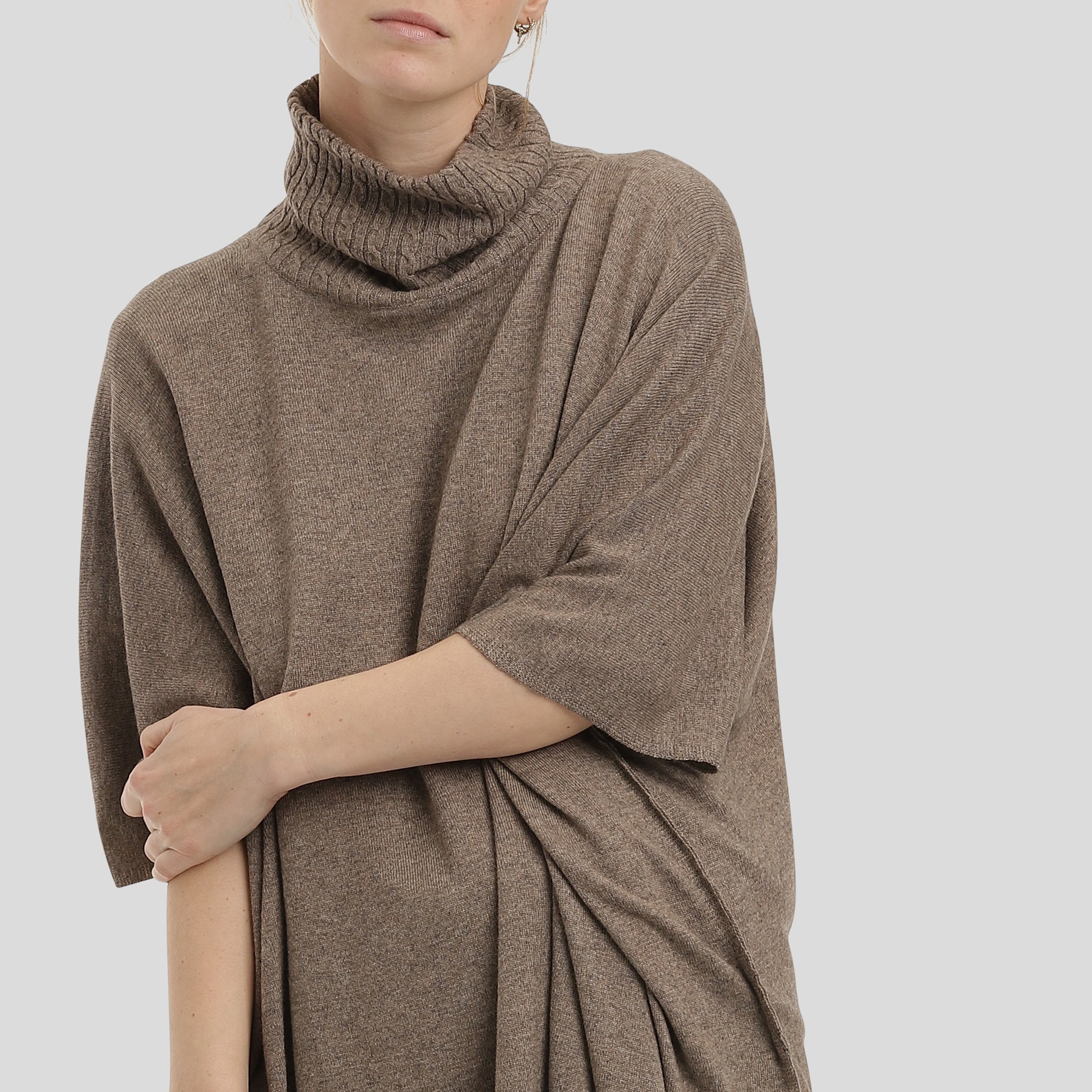CareByMe Vanessa Poncho wool cashmere turtleneck danish design – CARE ...